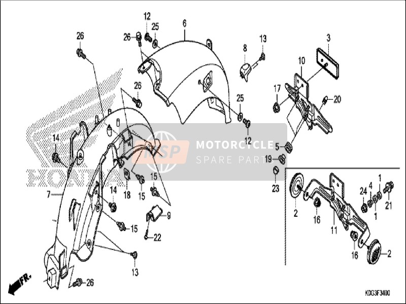 80104K0G900, Lid, Fender Inner, Honda, 0